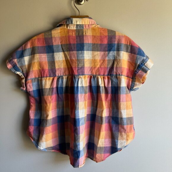 LAST CHANCE Madewell Hilltop Shirt in Rainbow Check Size XXS - Picture 9 of 9